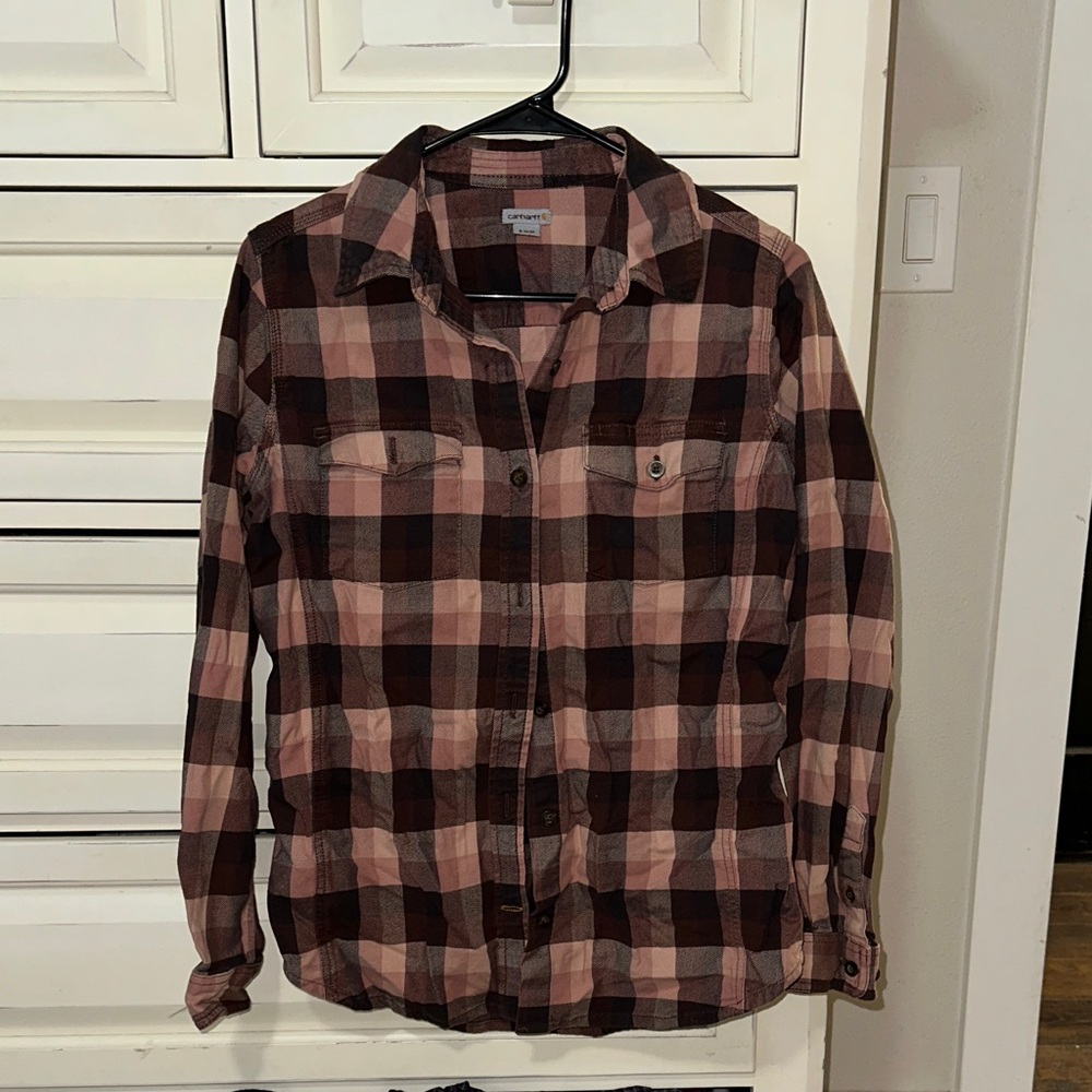 Carhartt Women's Plaid Jacket - Brown and Pink
